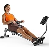 Niceday Hydraulic Rowing Machine - Foldable with 16-Level Resistance, 300LBS Weight Capacity and Adjustable Phone Holder Tube