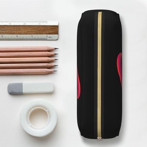Image of Cute Initial Pencil Case for Kids Simple Leather Pencil Pouch for Boys Girls Letter Design Pencil Box Pen Bag Pencil Pouch Office Stationery Organizer, Rainbow Letter O