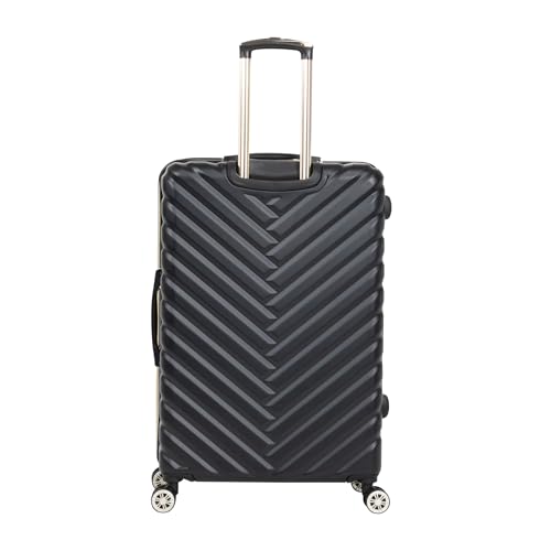 Kenneth Cole REACTION Madison Square Lightweight Hardside Chevron Expandable Spinner Luggage, Black, (28-Inch Checked)3