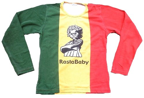 TICILA Damen Langarm T-Shirt grün Gelb Rot Stonewash Jamaica États-Unis Rasta bébé Rastafari Tranquillité Fasching Cover