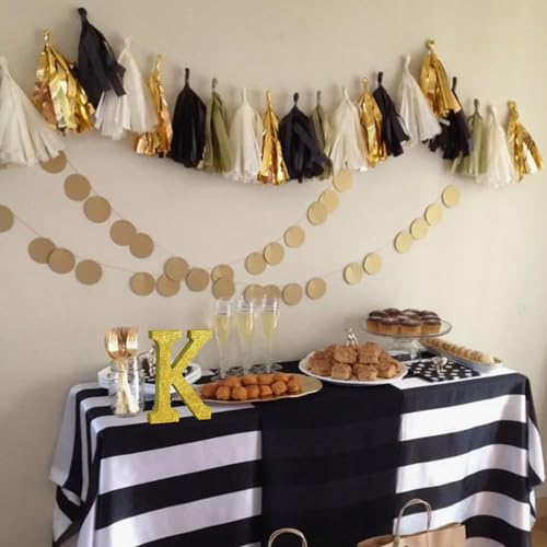 Image of TONIFUL 8 Inch Gold Glitter Letter K Table Centerpiece A-Z Gold Birthday Party Decorations,Gold Alphabet K for Birthday,Chrismas,Graduation,Bridal Shower,Wedding,Anniversary Party Supplies