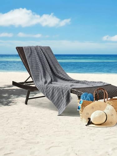 Image of NAUTICA Quick Dry Towel -1pc Bath Towel (ridgeport) | 500 GSM l 30 x 60 inch | Quick Dry Large Pool & Travel Towel | Grey