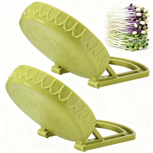 Happyiren 2-Pack Sprouting Lids with Stand, BPA-Free, One-Piece Design for Wide-Mouth Mason Jars, Ideal for Seed Germination