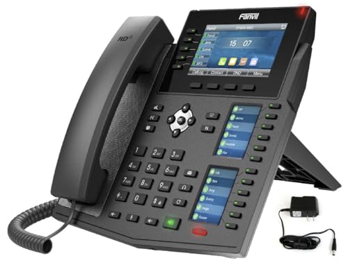 Fanvil IP Phone X6U High-End with 20 SIP Lines Dual Gigabit Port PoE Integrated (5-Pack)
