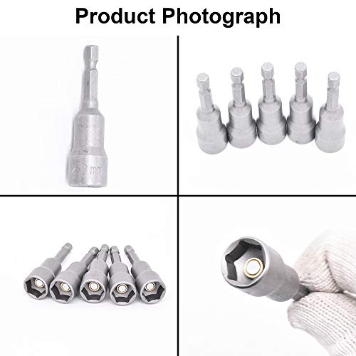 14 Pcs Magnetic Hexagon Socket, 6-19mm Hex Shank Magnetic Nut Setter Driver, Hex Drill Bits,1/4 Inch Magnetic Drill Bit Set, Used to Electric Screwdriver Handle Tools 5 14 Pcs Magnetic Hexagon Socket, 6-19mm Hex Shank Magnetic Nut Setter Driver, Hex Drill Bits,1/4 Inch Magnetic Drill Bit Set, Used to Electric Screwdriver Handle Tools - Image 5