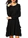 : Women's Long Sleeve Pockets Casual Swing Plain T-shirt Dress,XL