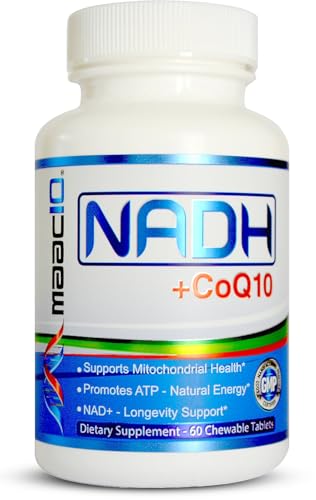 MAAC10 NADH + CoQ10 Supplement Great Tasting Chewable Tablets 60 Tablets