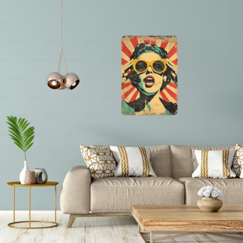 Image of Zesta Bathroom Decor Items Washroom Decor Tin Sign | Aesthetic Posters Wall Poster for Bedroom | Magnetic Cafe Decoration Items /Restaurant Decorations Items | Quirky Home Decor Bar Accent (Abstract)