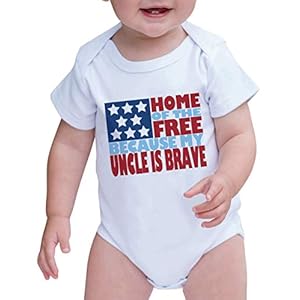 Custom Party Shop Baby’s Uncle is Brave 4th of July Onepiece 3-6 Months