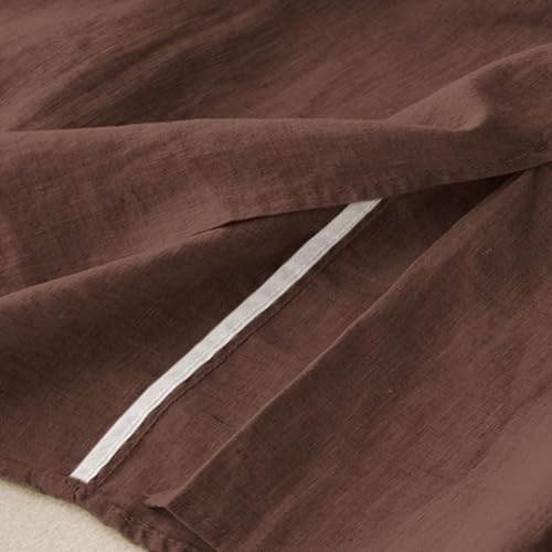 Jupe midi à taille haute élastique et tissu marron
