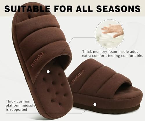 Image of KuaiLu Cozy Memory Foam Slippers For Men - All-Season Warm House Shoes