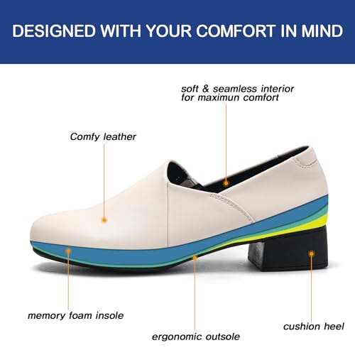 Image of UZB Loafers for Women Dress Shoes Slip On Shoes Low Heel Casual Work Office Dressy Shoes