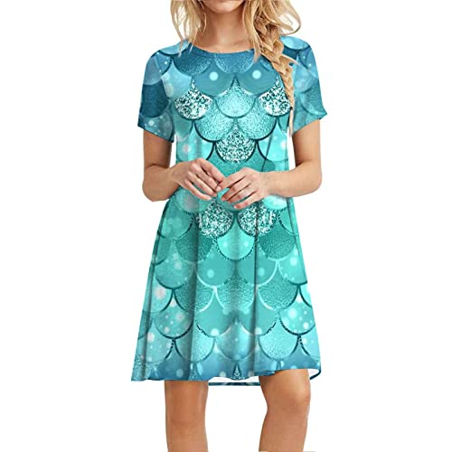 Sexy Robes Courte D'été Cou Rond Sans Longues À Manches Courtes V Cou Robe Portefeuille Ete Plage Maxi Robe avec Ceinture Robe Plage Soiree Ete à Volants Fleurie V Profond Sexy Mini Robes à Manches Cover