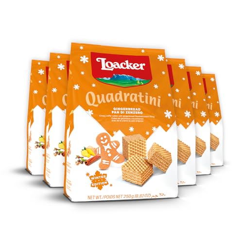 Image of Loacker Quadratini Gingerbread Wafers, 30% Less Sugar, Non-GMO, 6-Pack