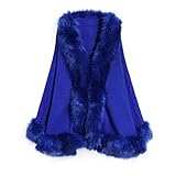 veste fourrure renard bleu occasion Taille unique, extensible pour les tailles S à XL, convient à la plupart des femmes, longueur du vêtement : 63 cm