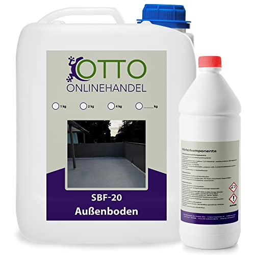 otto-online-handel SBF-20 Bodenfarbe (25 m²) Balkon Terrasse Außen 2K Epoxidharz Beschichtung in RAL 7011 (Eisengrau)
