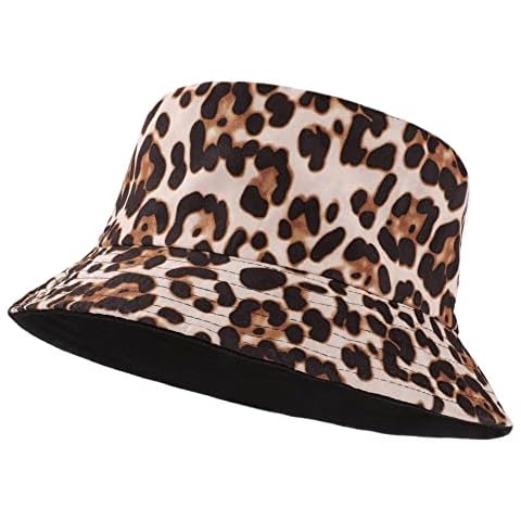 Umeepar Unisex Reversible Packable Bucket Hat Sun hat for Men Women (Leopard Print Beige) Cover