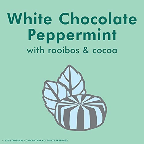Teavana White Chocolate Peppermint Herbal Tea with Rooibos and Cocoa Caffeine Free, 48 Sachets