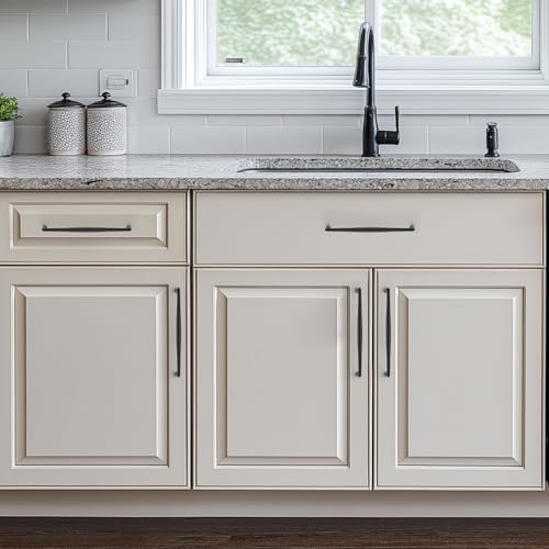 Image of Ravinte 30 Pack 7-1 /2 Inch Matte Black Kitchen Cabinet Handles Solid Zinc Alloy Cabinet Pulls Cupboard Hardware Drawer Handles