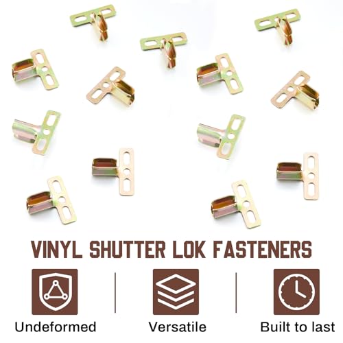 Image of Hicarer 48 Pcs Steel Shutter Clips for Vinyl Shutters, Hidden Installation Window Fasteners, Exterior Shutter Hardware Accessories