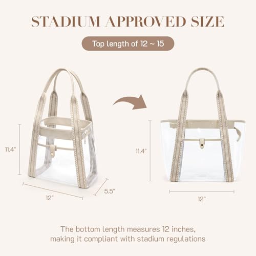 Image of Missnine Clear Bag for Stadium Events, 12x6x12 Approved Clear Tote Bag for Women