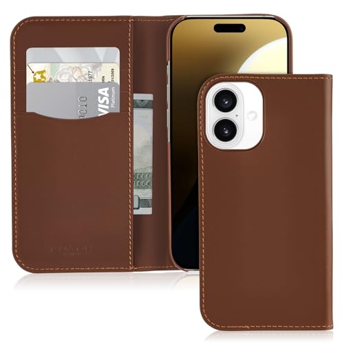 Coach Signature Leather Wallet Folio iPhone 16 Case - Designer Phone Case - Hazelnut - image 1