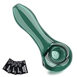 SUNNEKO Glass Pipe with 7 Holes, Elegant Glass Spoon, Heat Resistant Glass, Easy to Clean, Gift for Friends, Colleagues, Parents, 11cm