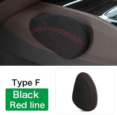 Cushion Knee Pad Thigh Support Pillow Interior Car Accessories for BMW E46 E39 E60 E90 E36 F30 F10 X5 Z4 7 (Black RED Stiches)