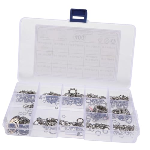 HAWILLOSCH Lock Washers Set 400 Pcs External Tooth Serrated Washer Stainless Steel Lock