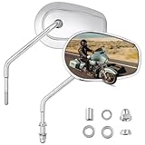 PBYMT Motorcycle Rear View Mirrors M8 Chrome Motorcycle Mirrors 360 Degree Adjustment Side Mirror Compatible with Harley Sportster Touring Dyna Softail Road King Street Glide 1982-2023