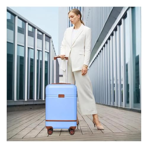 Image of Turtle Trek 20 inch Trolley Bag for Men & Women 8 Wheels Bag Hard Case Polycarbonate Luggage with 360 Degree Spinner Wheels, Combination Lock, Telescopic Handle, Suitcase for Travelling (Blue)
