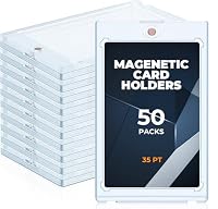 50Pack Magnetic Card Holder, 35pt Thickness - Crystal Clear Display & Storage Case for Trading, Sports, and Business Cards