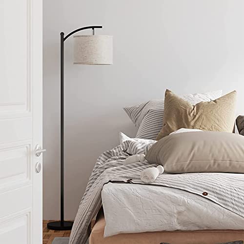 Battery Powered Arc Floor Lamp(Remote), Tall Lamp For Living Room And Bedroom(Cordless), Drum Fabric Lamp Shade + Led Bulb, 4 Color Temperature Dimmable. Including Bulb+Remote+Charging Cable #TOP3