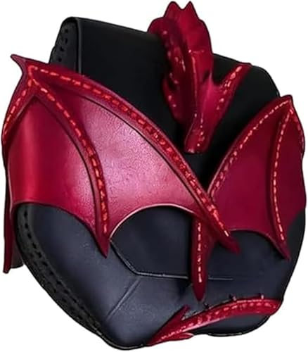 APRILADY Dragon Embrace Sac à bandoulière en cuir naturel, fantaisie unique pour femme, grand sac à main à bandoulière fait à la main en cuir dragon pour femme, Rouge, One size