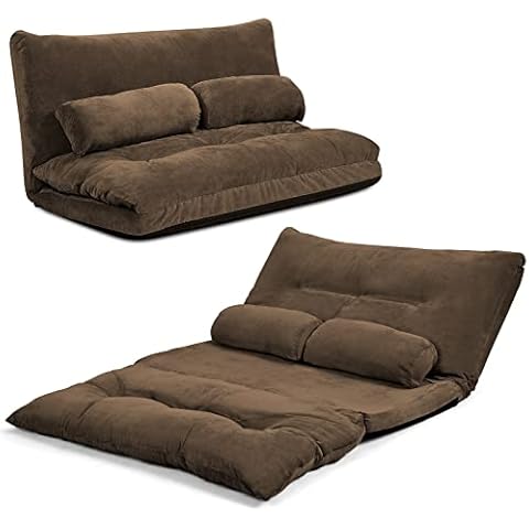 RELAX4LIFE Bodensofa Klappbar, Schlafsofa inkl. 2 Kissen Cover