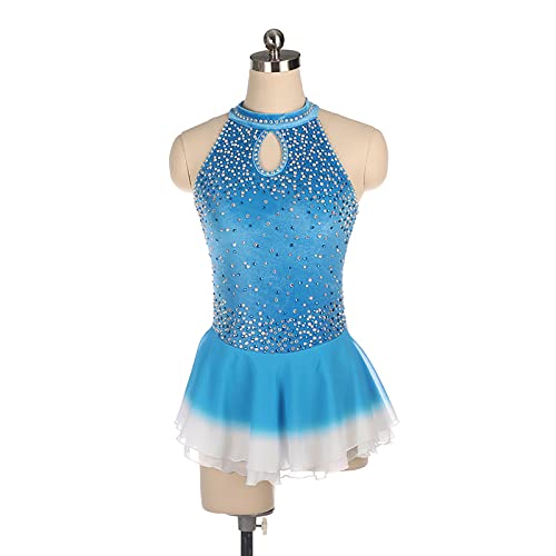 Body Para Crianças Meninas Patinação Artística No Gelo Feminino Adulto Brilhante Com Strass Sem Mang