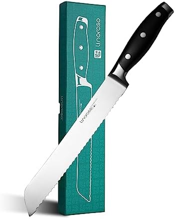linoroso 8" Serrated Bread Knife for Homemade Bread with Elegant ...