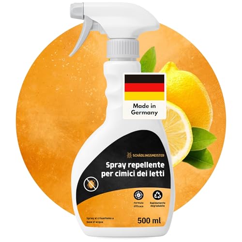 Spray anti-cimici da letto - 500 ml - Elimina le cimici da letto su materassi e mobili - Protezione con estratto di eucalipto e crisantemo - Repellente per una difesa duratura - Made in Germany
