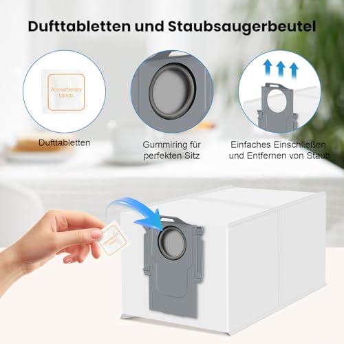 Bpbdzz 34-Pack Zubehörset für Roborock Saros 10R Robot Vacuum Cleaner, 4 Hauptbürsten 4 HEPA-Filter 6 Wischpads 6 Staubbeutel Flach-Duftstein 6 Seitenbürsten 1 Reinigungsbürste 1 Schraubendreher – Bild 5