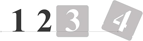 Miniatura 4 de Plantilla de pared de plástico reutilizable  1.969 in  Números romanos Times  12 hojas de números completos y símbolos Plantilla de letras del