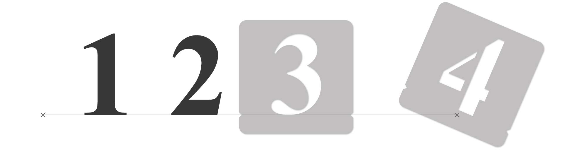 Stencil Da Parete Riutilizzabile - Numeri Times Roman 70mm, Modello Repetitive - Foto 2