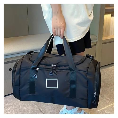 Traveling Bag Large Capacity Pure Cotton Canvas Leather Bags Retro Bag Sports Camping Backpack(Black)2