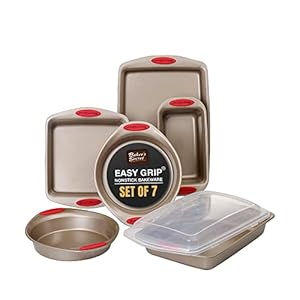 Baker’s Secret Baking Pan Set of 7x Nonstick Pan Bakeware Pans Cupcake pans, Muffin pan, Baking Pans Set, Bakeware Sets Baking Supplies – Heavy Duty Bakeware Baking Set Baking Gifts