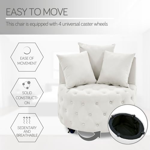 Sillón Plegable Beige con Foam y Ruedas miniatura 3