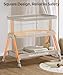 Fodoss Baby Bassinets Bedside Sleeper - 3-in-1 Baby Bassinet with Wheels, Soft Mattress, Storage Tray, Full-Mesh Sides, 7-Height Adjustable Crib for Newborns