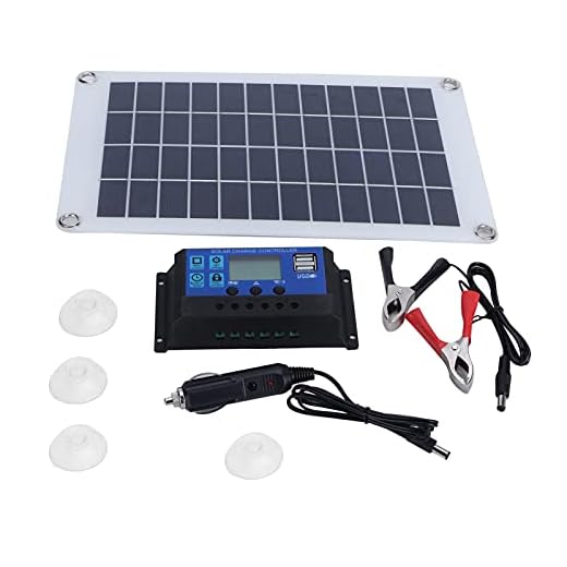 Kit de Panel Solar 10W 18V, Células Y Módulos Fotovoltaicos, Paneles Solares con Controlador de Carga Solar para Vehículos Recreativos, Automóviles, Barcos, Motocicletas, Electrodomésticos