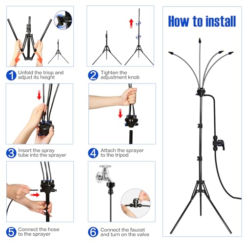image for joyhalo Standing Misters for Outside Patio, Adjustable Height 5.3 FT M