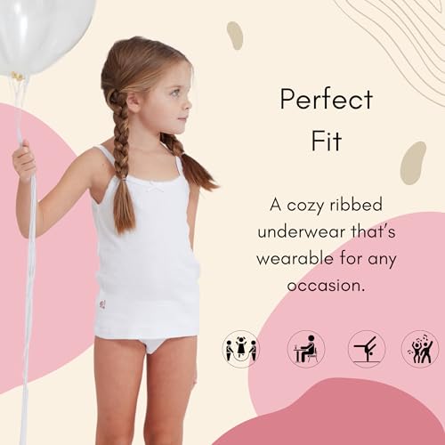 Feathers Girls Solid White Snug Fit Tagless Briefs Underwear - 100% Cotton Super Soft Panties2