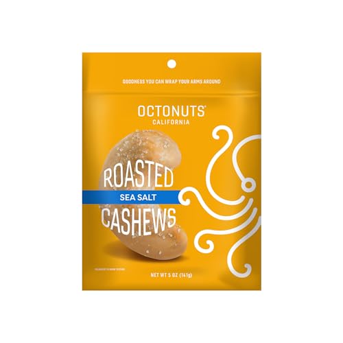 Image of Octonuts Dry Roasted Cashews with Sea Salt - 5oz - Simple Plant-Based Protein Snack - Healthy Snacks for Adults & Kids - Only 3 Whole Ingredients, Keto Friendly, Vegan, Non-GMO Verified