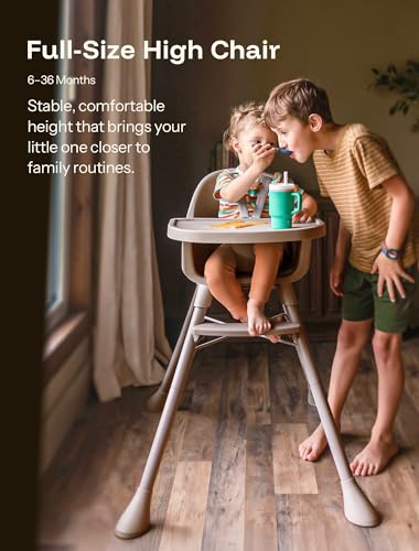 Image of HARPPA Caspio Lite High Chair, 4-in-1 Baby Feeding Chair with Footrest | Wipeable High Chairs for Babies and Toddlers, Wide Stable Base, Reinforced X-Bracket, Adjustable Double Tray, Posture Support